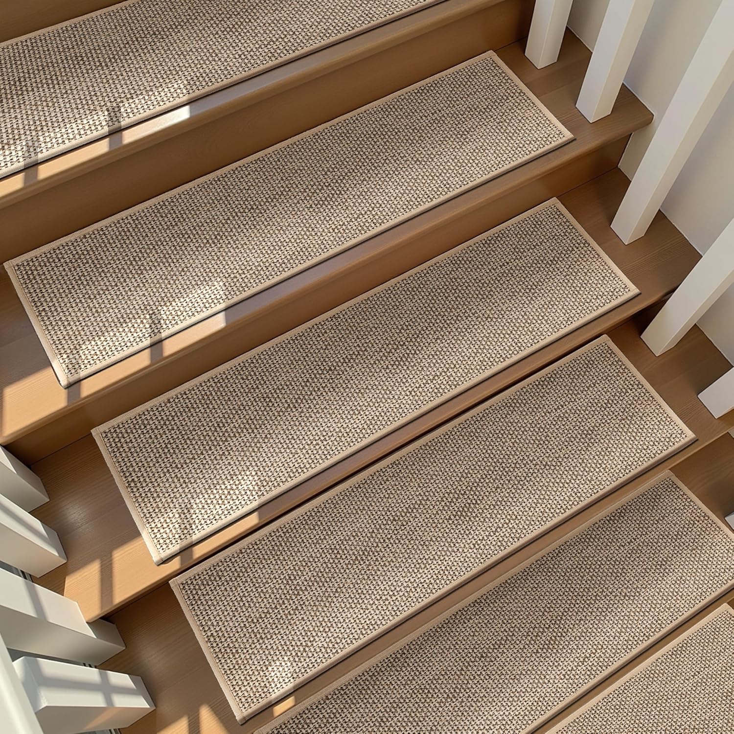 Deerly Linen Stair Treads Non Slip 15pcs for Wooden Steps