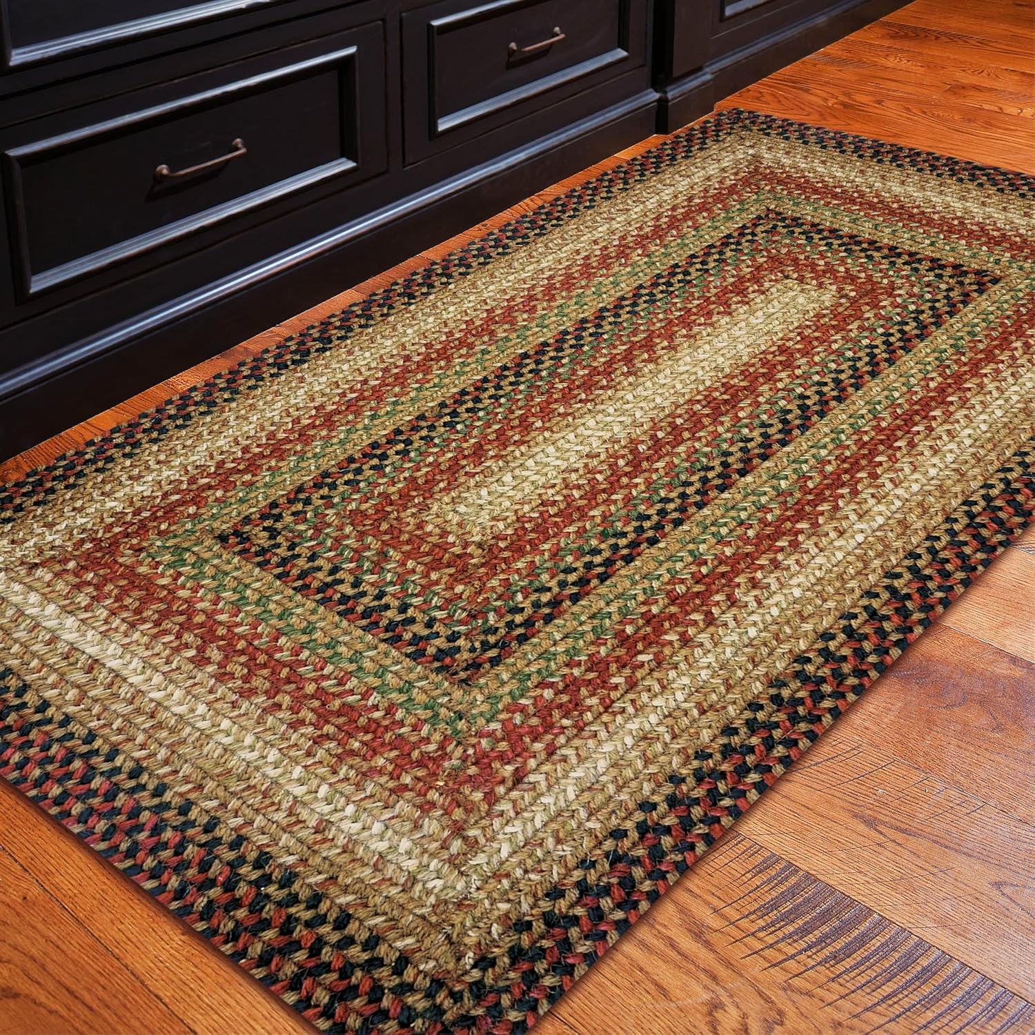 Gingerbread Brown Small Braided Rugs for Warm Country Decor