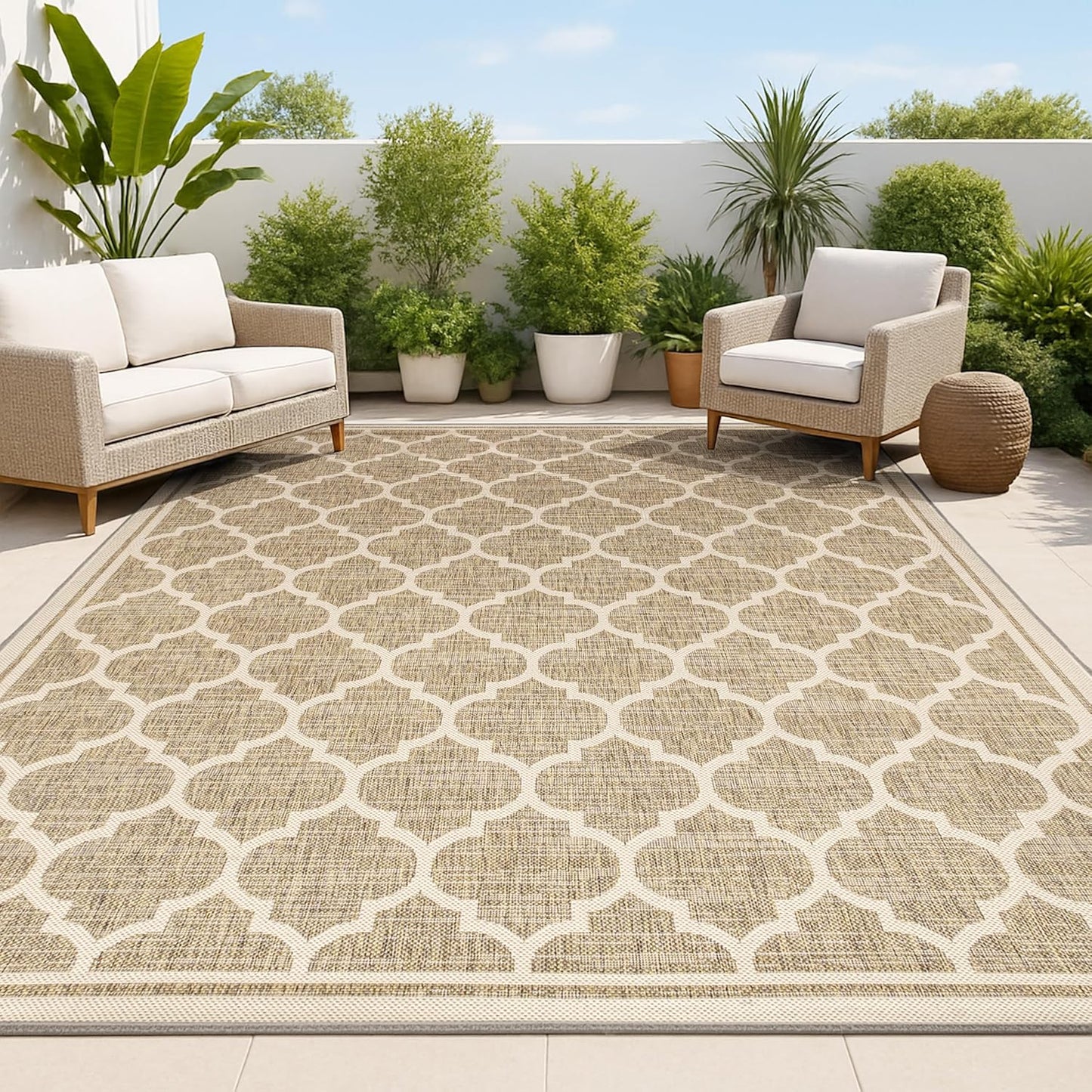 JONATHAN Y Moroccan Trellis Indoor Outdoor Area Rug for Patio