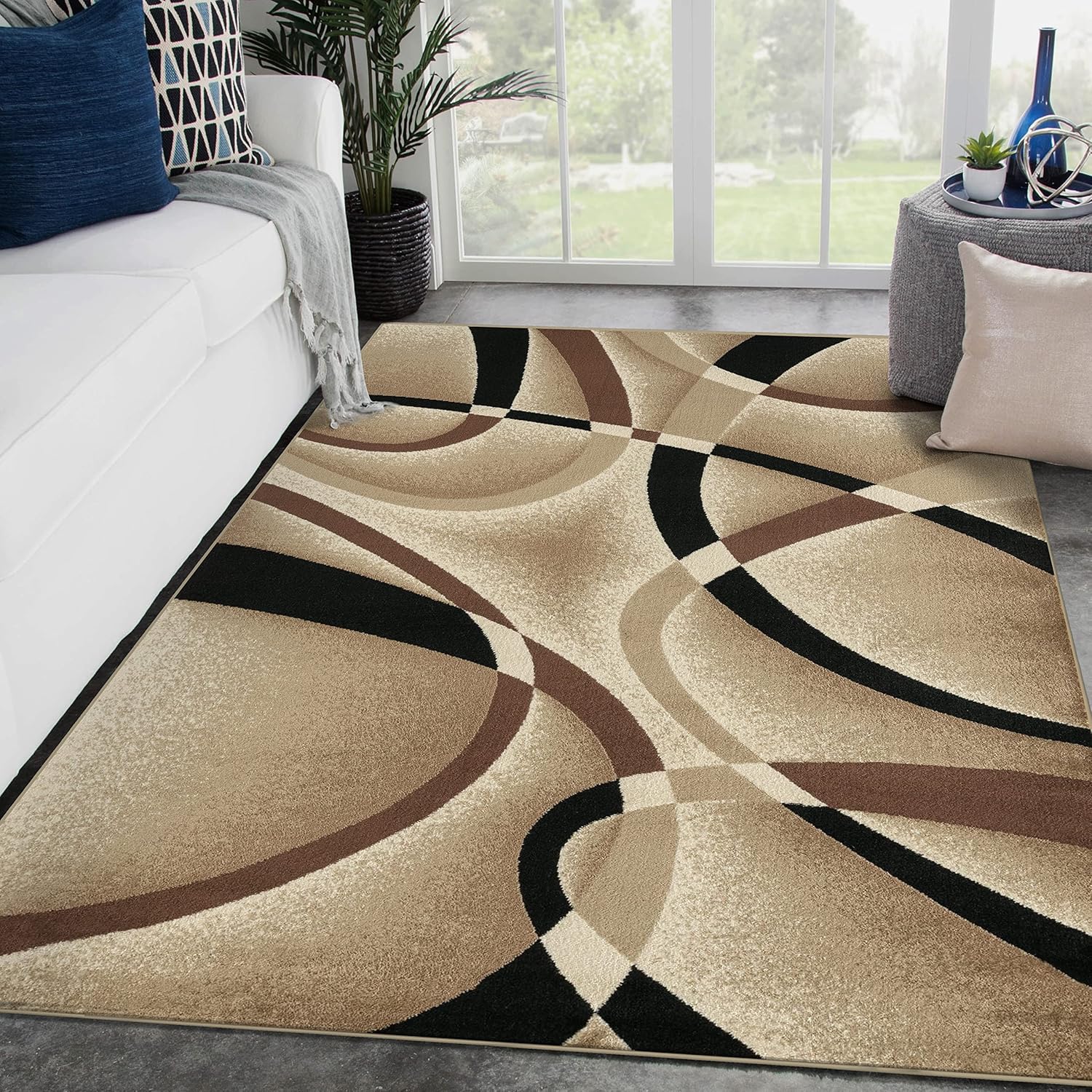 2305 Beige Multi Modern Area Rugs for Stylish Home Decor