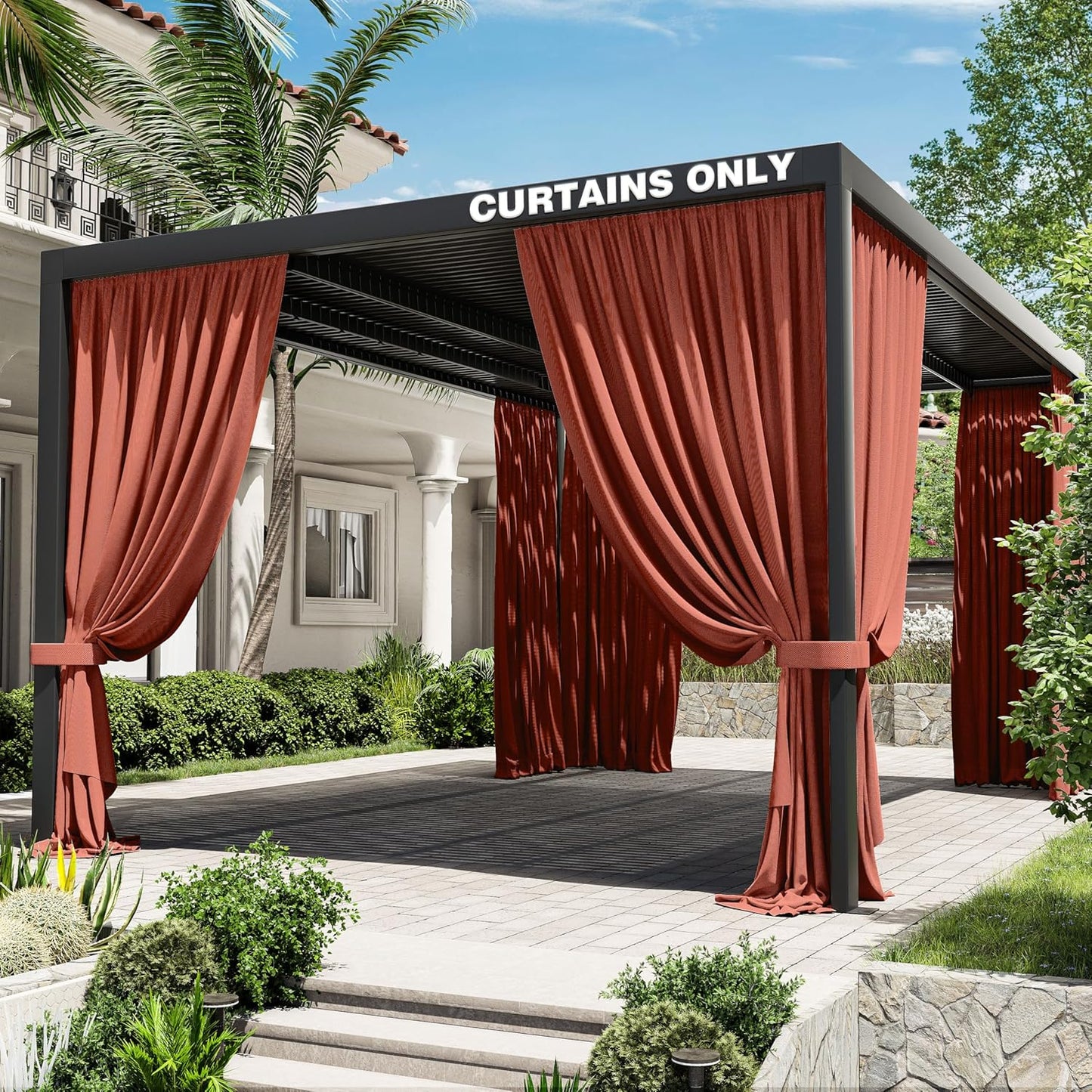 Gazebo Universal Replacement Privacy Curtain for 12ftx16ft Gazebos