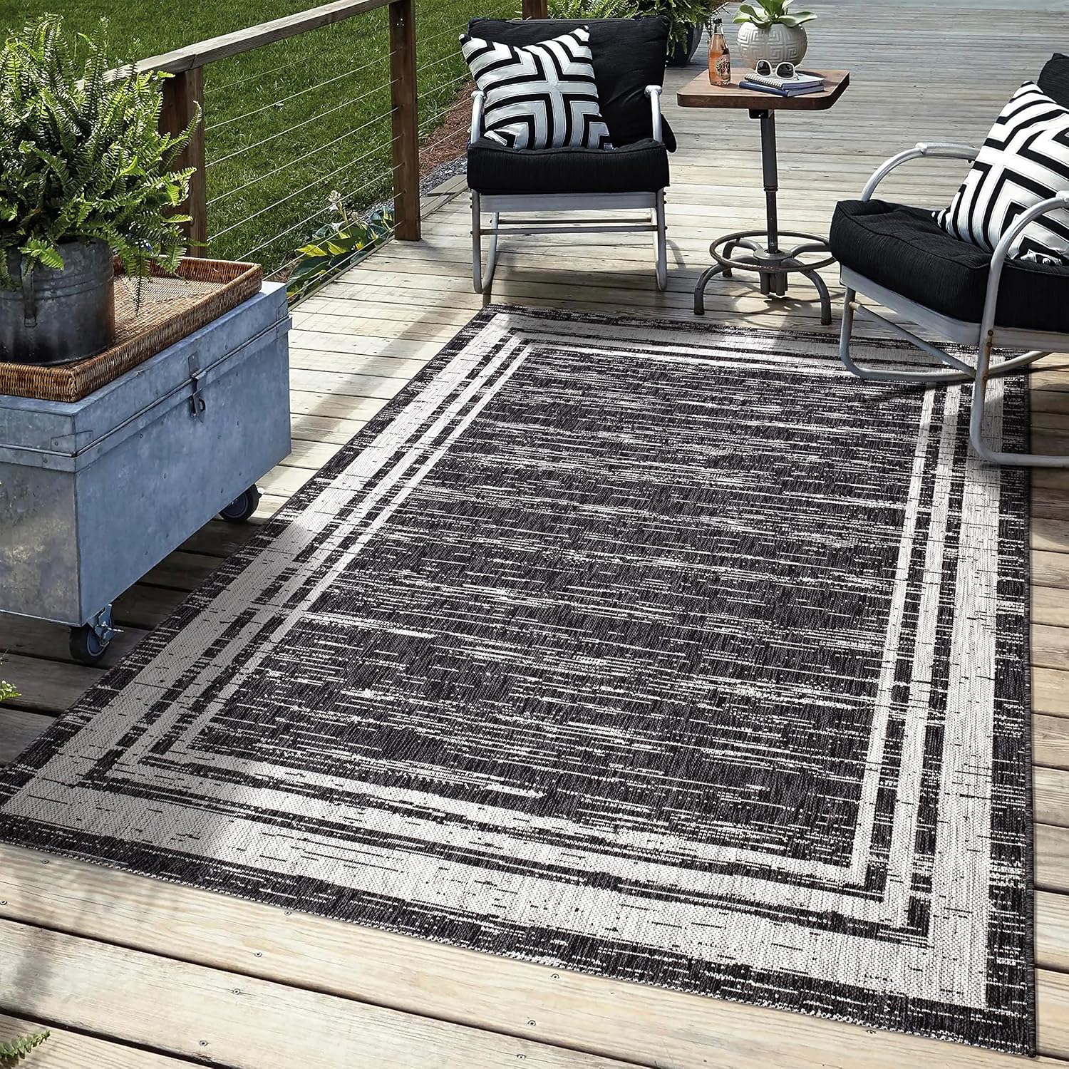 Keen Home Design Outdoor Rug - Washable 8x10 Patio Carpet