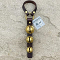 Boxwood and Mum Sleigh Bells Door Hanger - Handmade Brass Decor