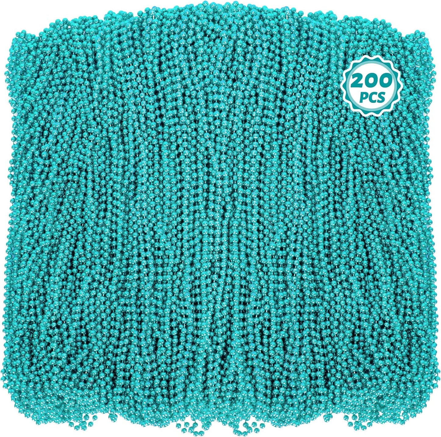 200PCS Mardi Gras Beads - Lakeblue Necklaces for Festive Events