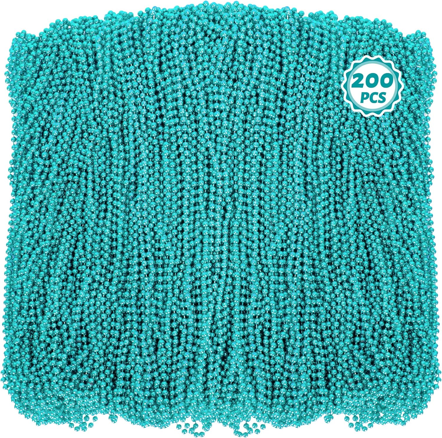 200PCS Mardi Gras Beads - Lakeblue Necklaces for Festive Events