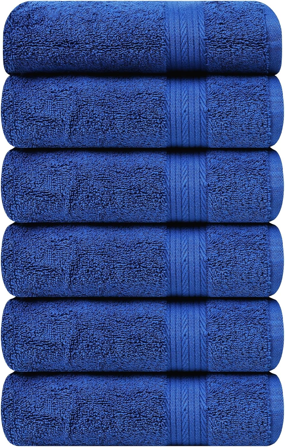 Ample Decor Hand Towels Set of 6 - Soft Absorbent 100% Cotton