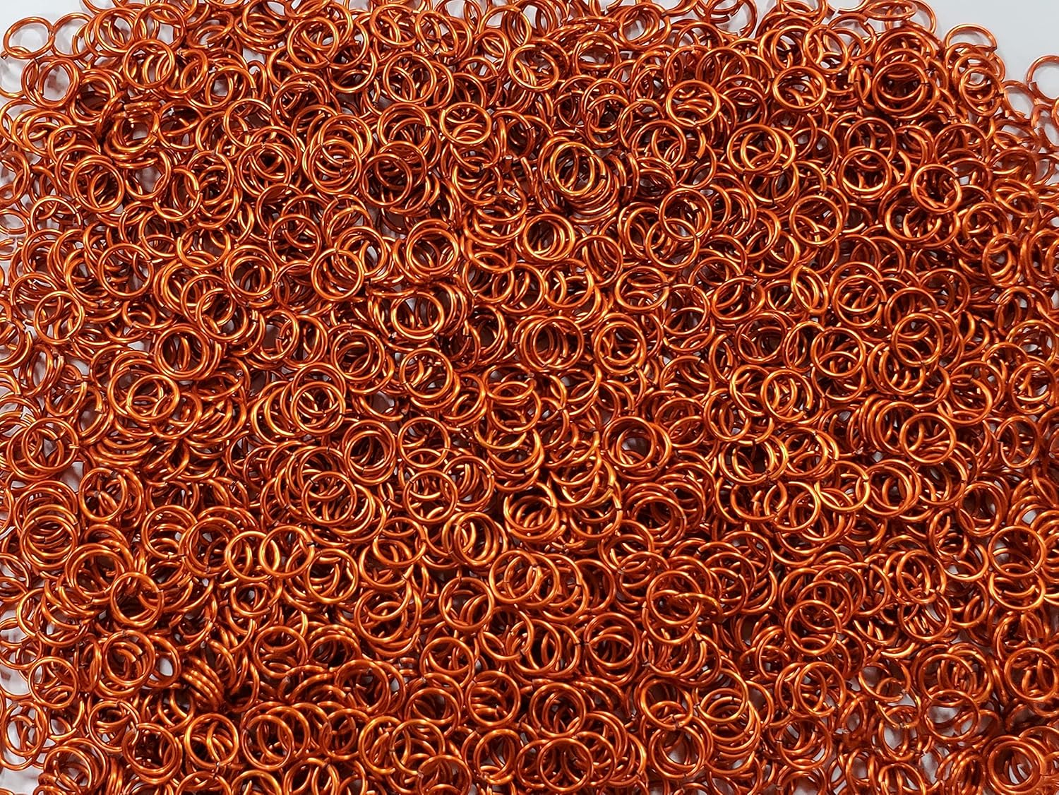 Chainmail Jump Rings 1/2 Pound Orange Anodized Aluminum 18G