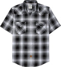 Viscose from Bamboo Blend Men's Short Sleeve Western Pearl Snap Shirt