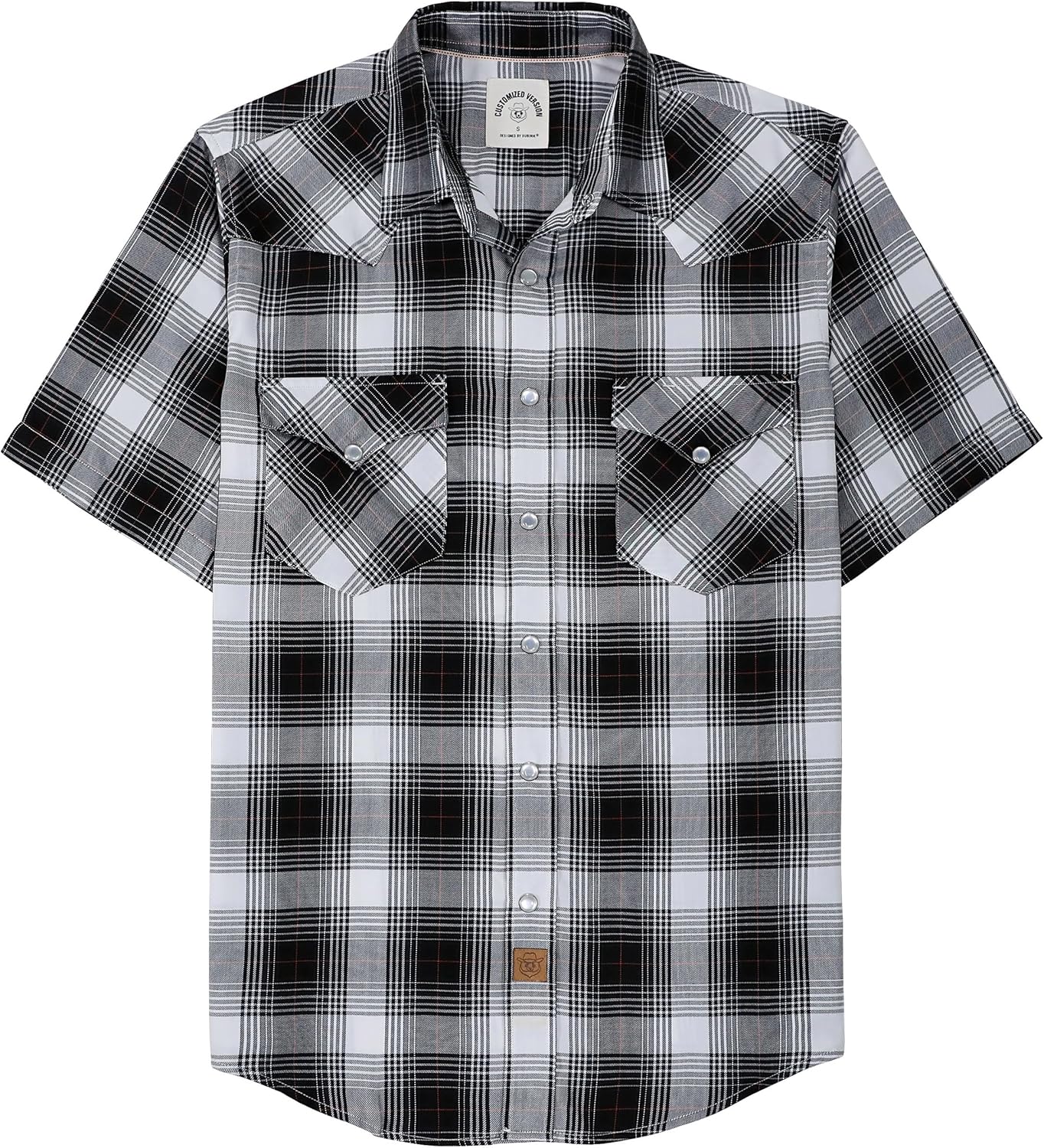 Stylish Mens Short Sleeve Western Cowboy Plaid Snap Shirts