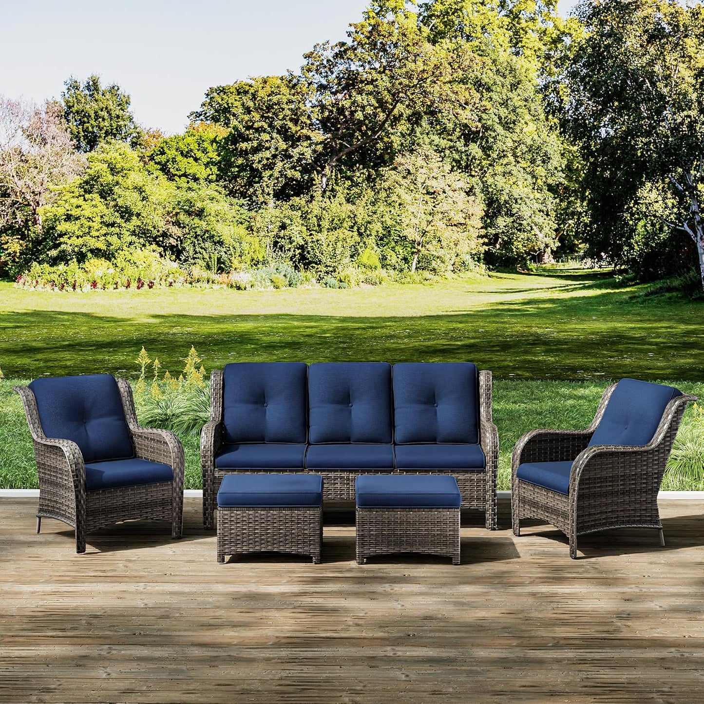 Joyside 5-Piece Wicker Outdoor Furniture Set for Cozy Gatherings