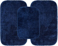 Garland Rug Traditional Navy 3-Piece Bath Rug Set - Soft & Washable