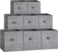 Storage Cubes 11.8 in Non-Woven Fabric Bins Set of 8 - Cattail Gray