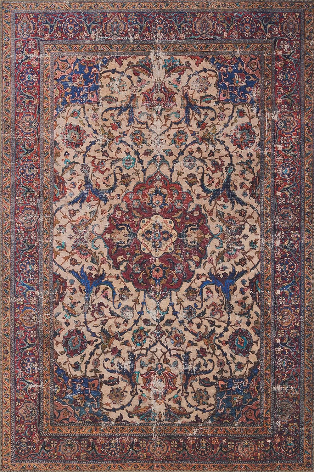 Loren Collection LQ-11 Sand/Multi Area Rug for Elegant Spaces