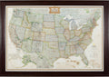 Craig Frames Wayfarer Executive Push Pin Travel Map - Mahogany Red