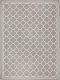 Courtyard 8 ft x 10 ft Anthracite/Beige Trellis Rug - Durable