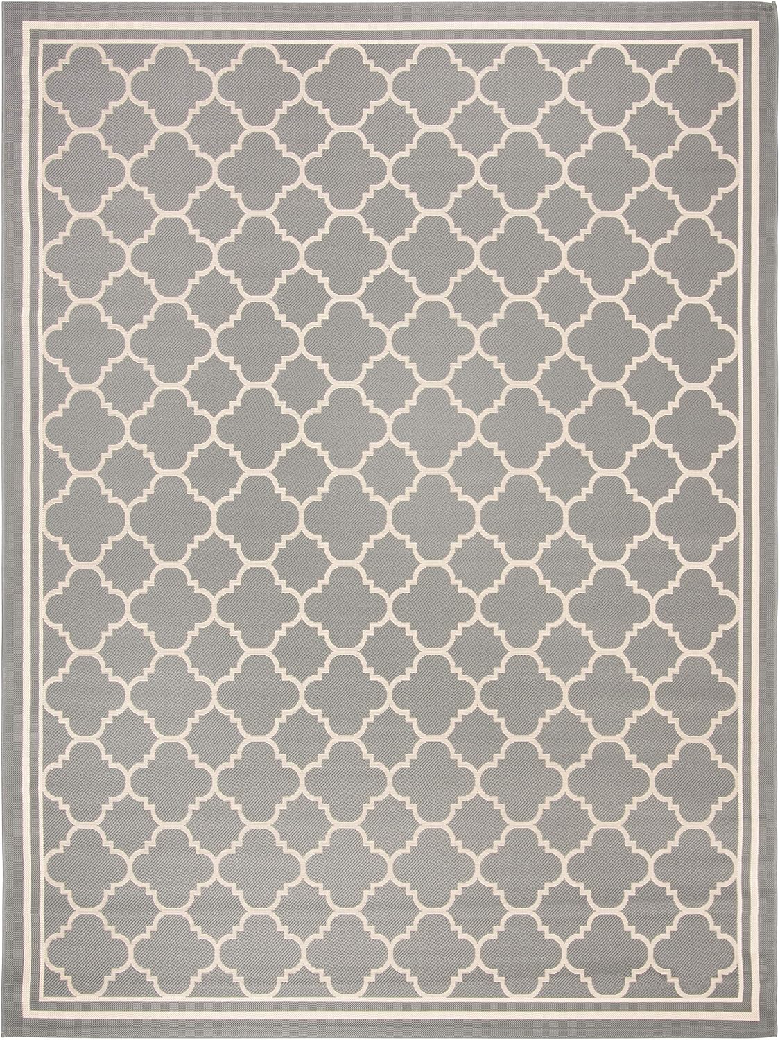 SAFAVIEH Courtyard Collection 8ft x 10ft Anthracite/Beige Rug