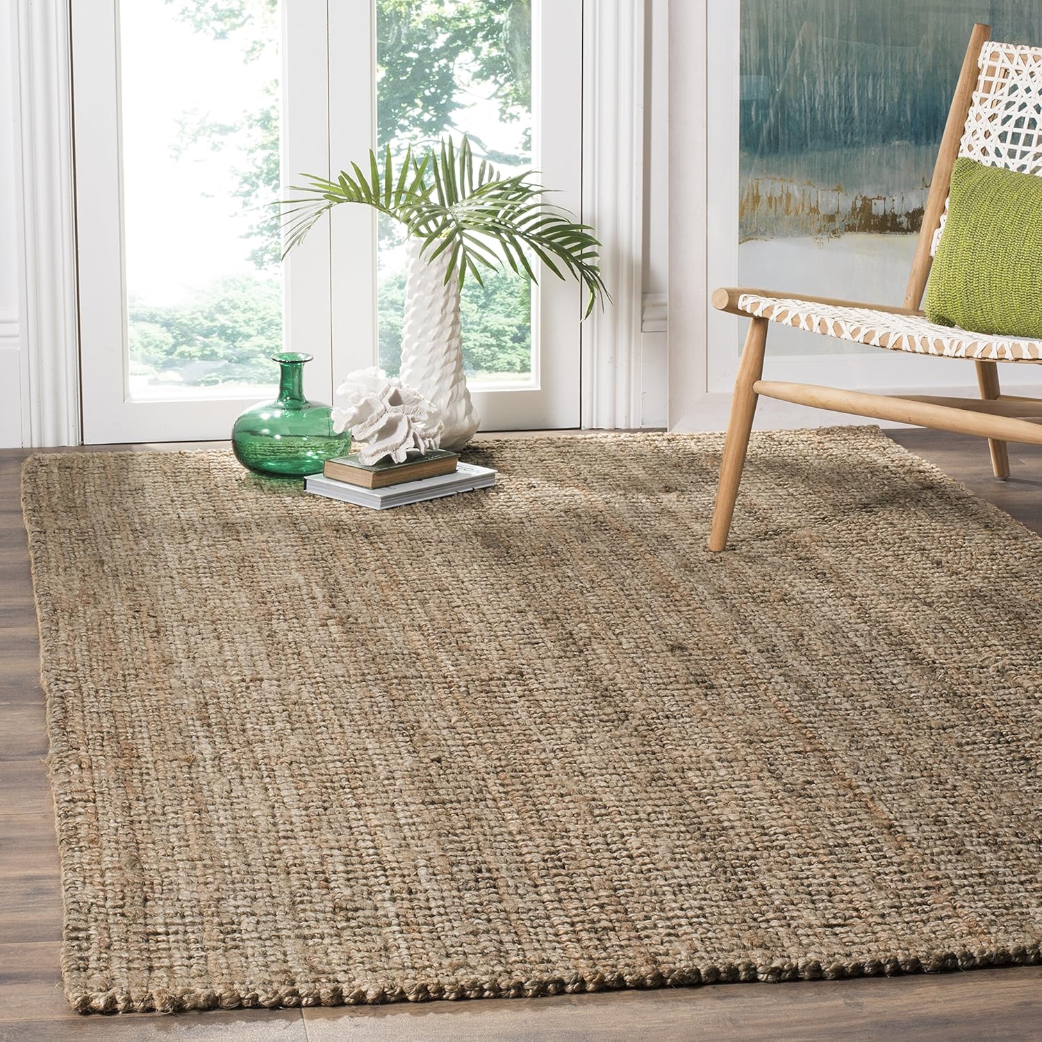 Handmade Jute Area Rug 5x8 - Natural Fiber Collection