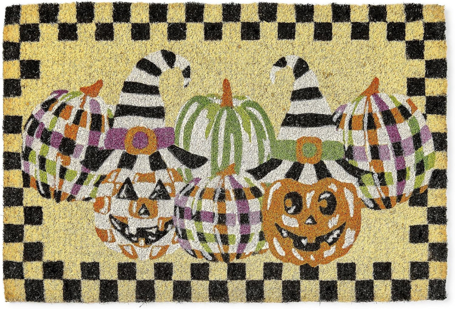 MACKENZIE-CHILDS Happy Jack-O-Lanterns Outdoor Mat for Fall