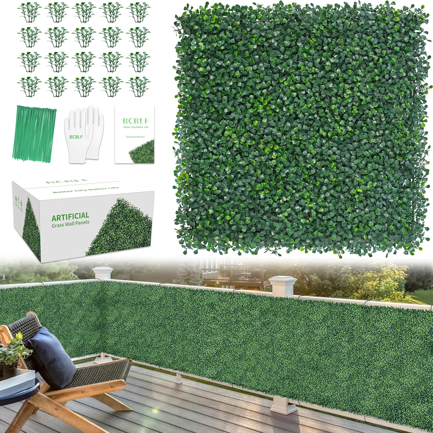 20x20Inch Grass Wall Panels for Indoor Outdoor Decor