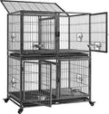 42 in Stackable Dog Crate w/ Divider - SpaceSaving Rolling Kennel
