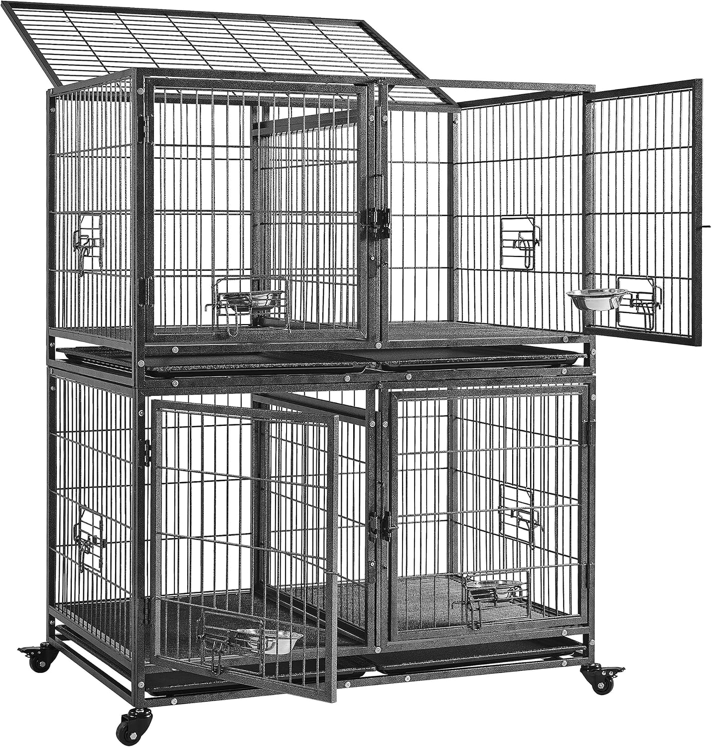 Stackable Dog Crate for Small and Medium Dogs - 42 in Heavy Duty