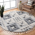 Moroccan Tassel Shag Area Rug 8 ft Round - Plush, Durable Comfort