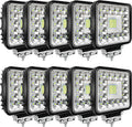 LED Tractor Work Lights 4in 120W 10Pack - Bright Off Road Pods