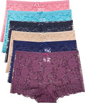 Barbra Lingerie Multi Pack Lace Boyshort Panties - Full Coverage