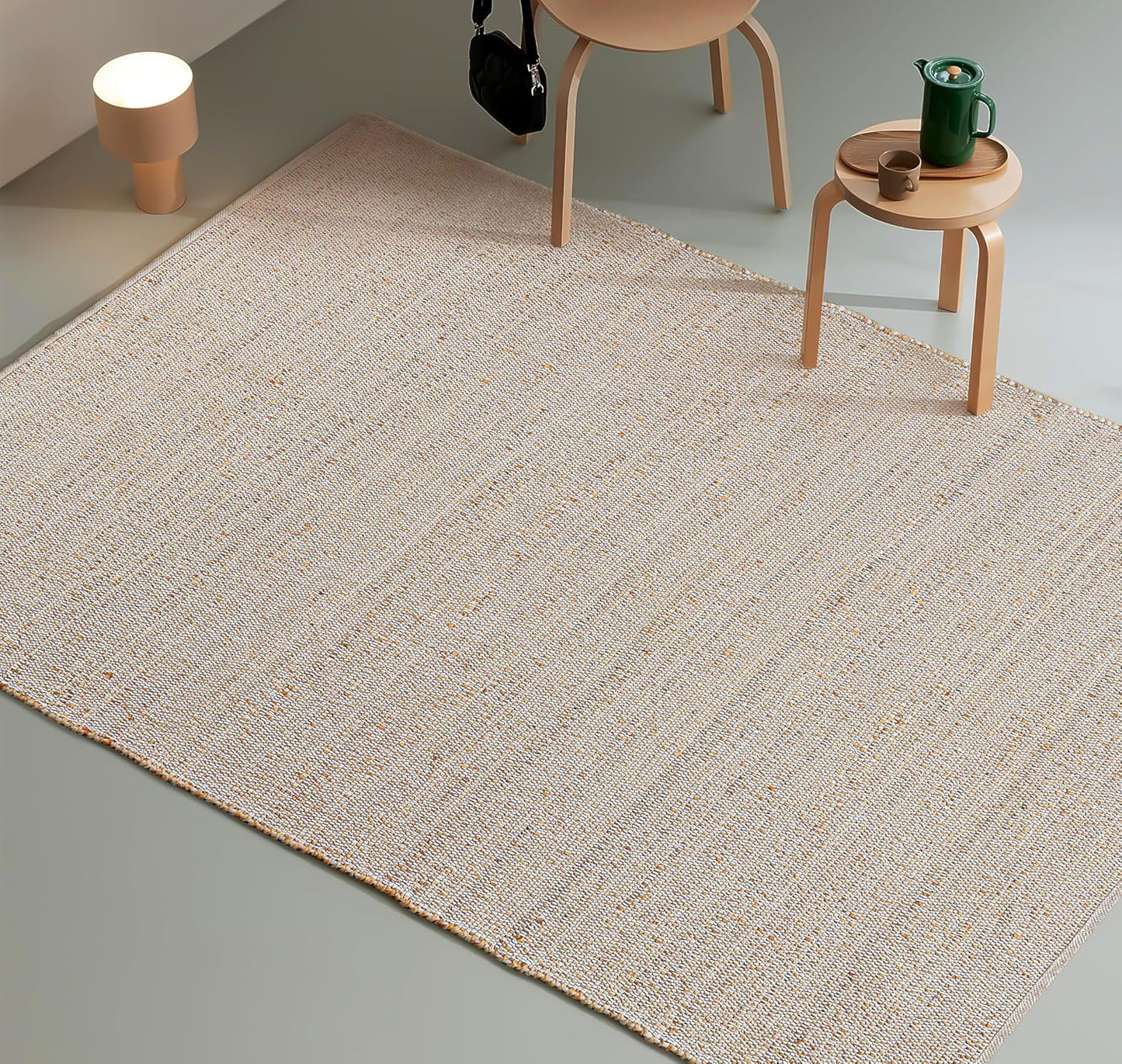 Savi Home Jute Cotton Rug 6ftx9ft ft for Rustic Farmhouse Decor