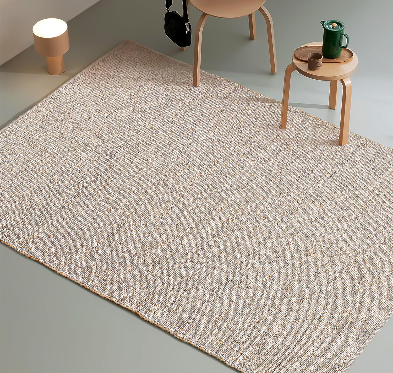 Savi Home Jute Cotton Rug 6ftx9ft ft for Rustic Farmhouse Decor