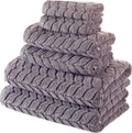 BAGNO MILANO 100% Turkish Cotton Jacquard Towel Set - Ultra Soft Quick