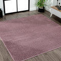 Haze Solid Low-Pile Light Purple 6x6 Square Indoor Area Rug
