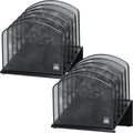 2 Pack Inclined Desk File Organizer 5 Slot Desktop Folder Holder