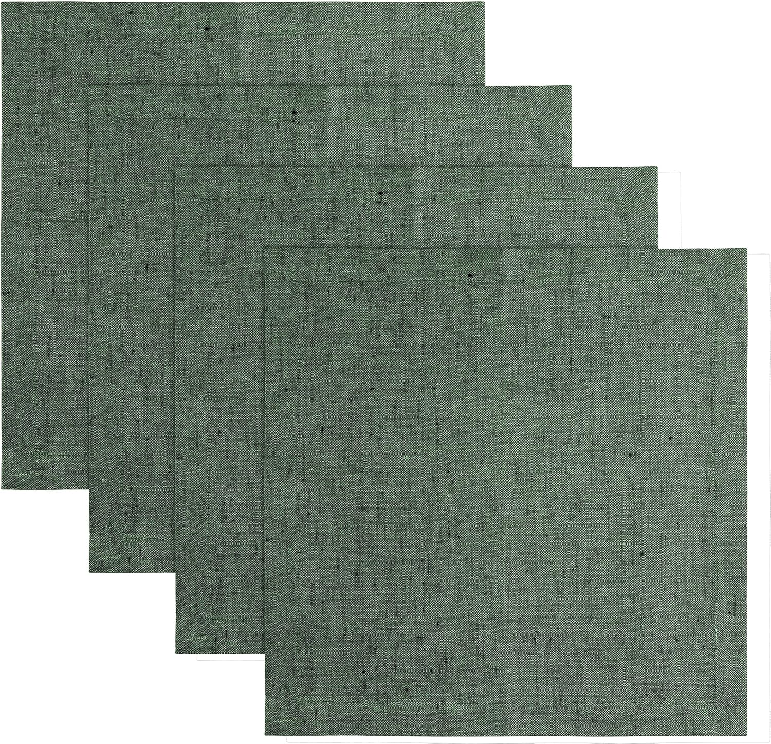 Forest Green Linen Square Placemats Set of 4 for Stylish Tables