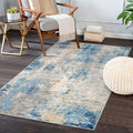 Modern Abstract Area Rug 3x5 - Washable Soft Faux Wool Accent