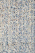 Abstract Accent Rug 4 ft x 6 ft Dark Blue & Rust - Handmade Wool