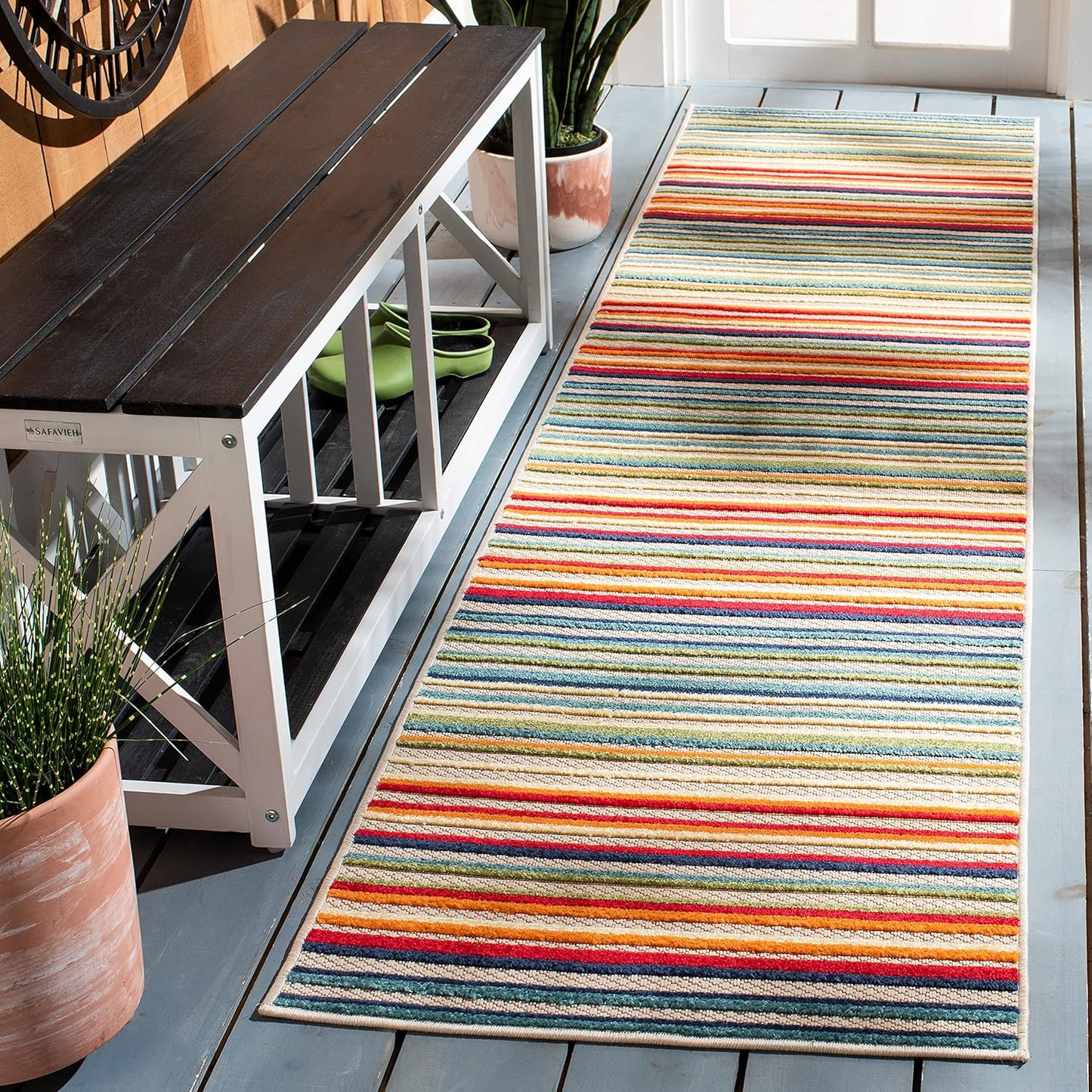 SAFAVIEH Cabana Collection 2ft 2in x 11ft Indoor/Outdoor Runner Rug
