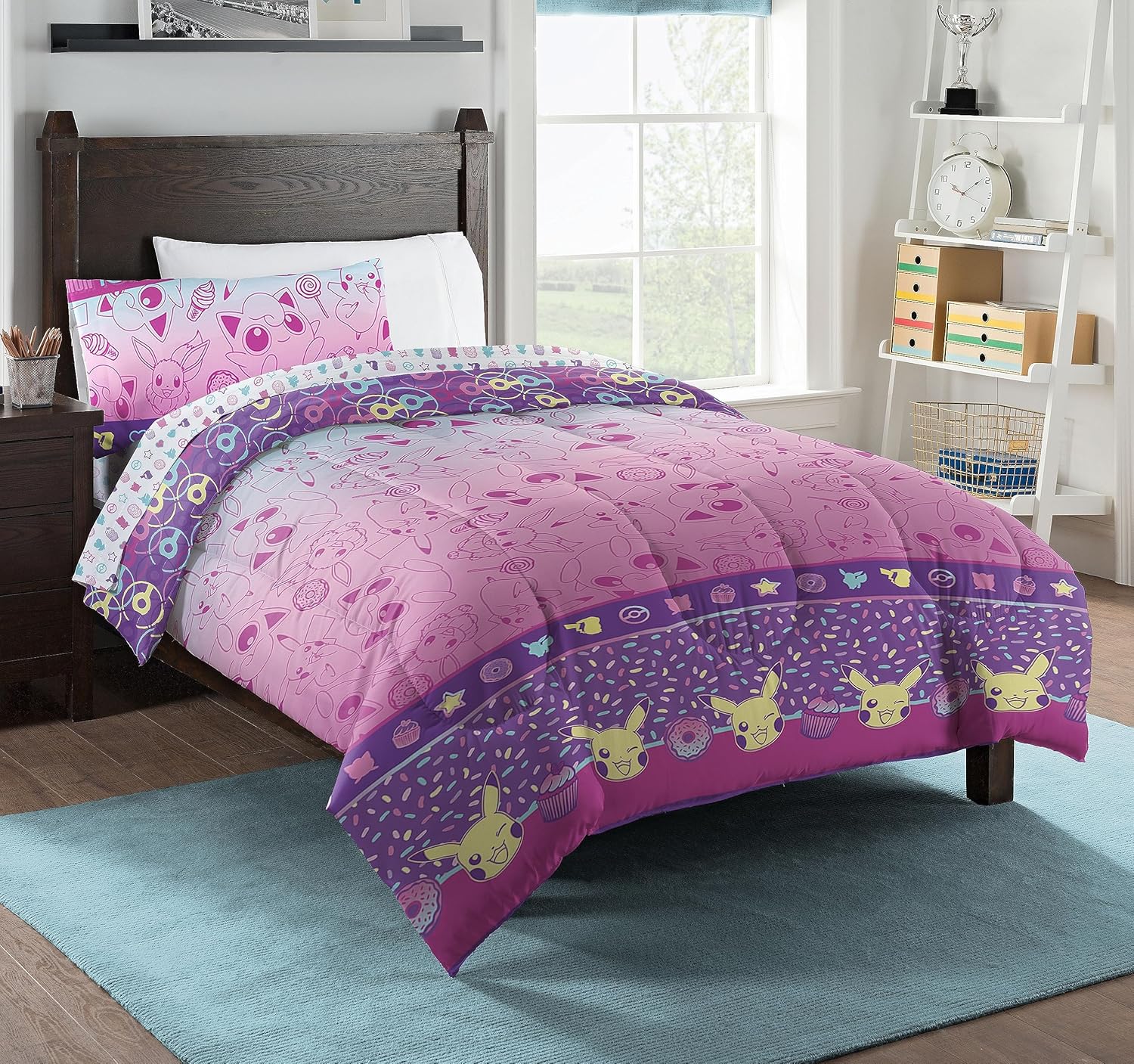 Northwest Pokemon Twin Bed in a Bag Set for Kids, Soft Comfort