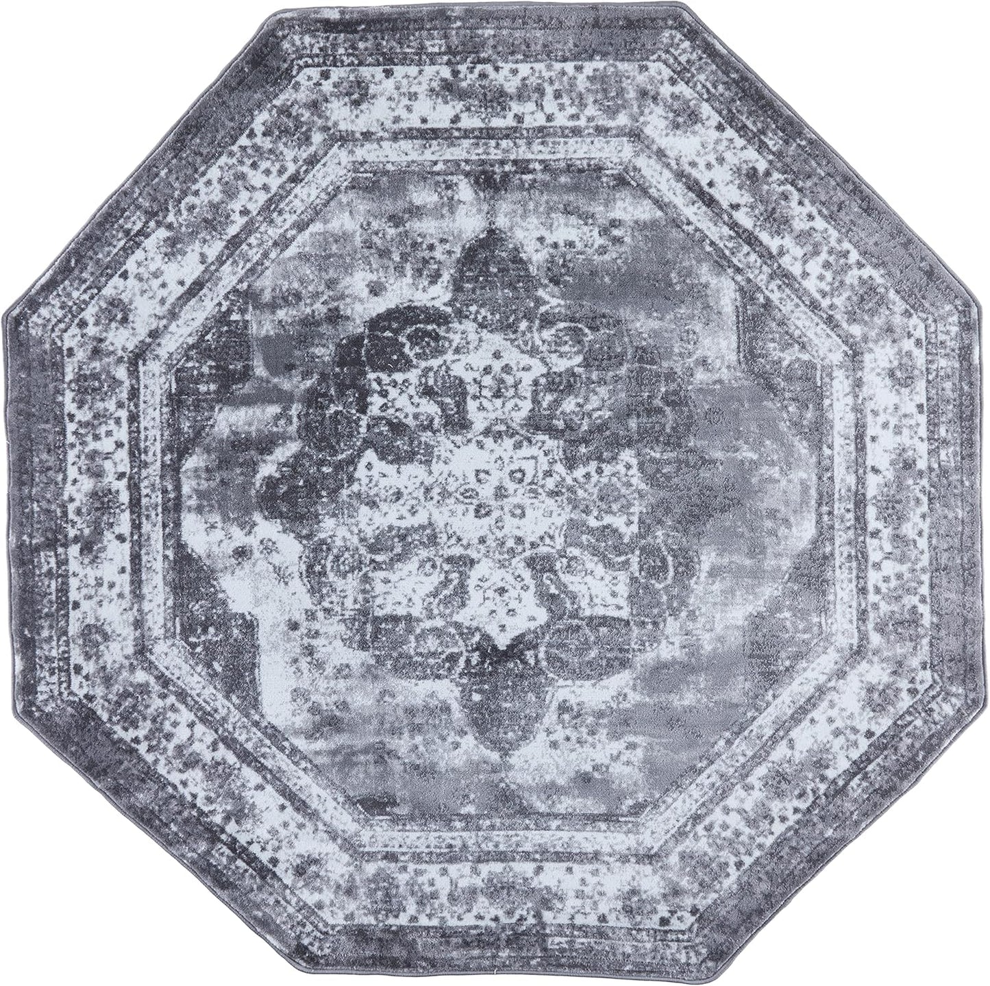 Unique Loom Sofia Collection Area Rug - Stylish Octagon Design
