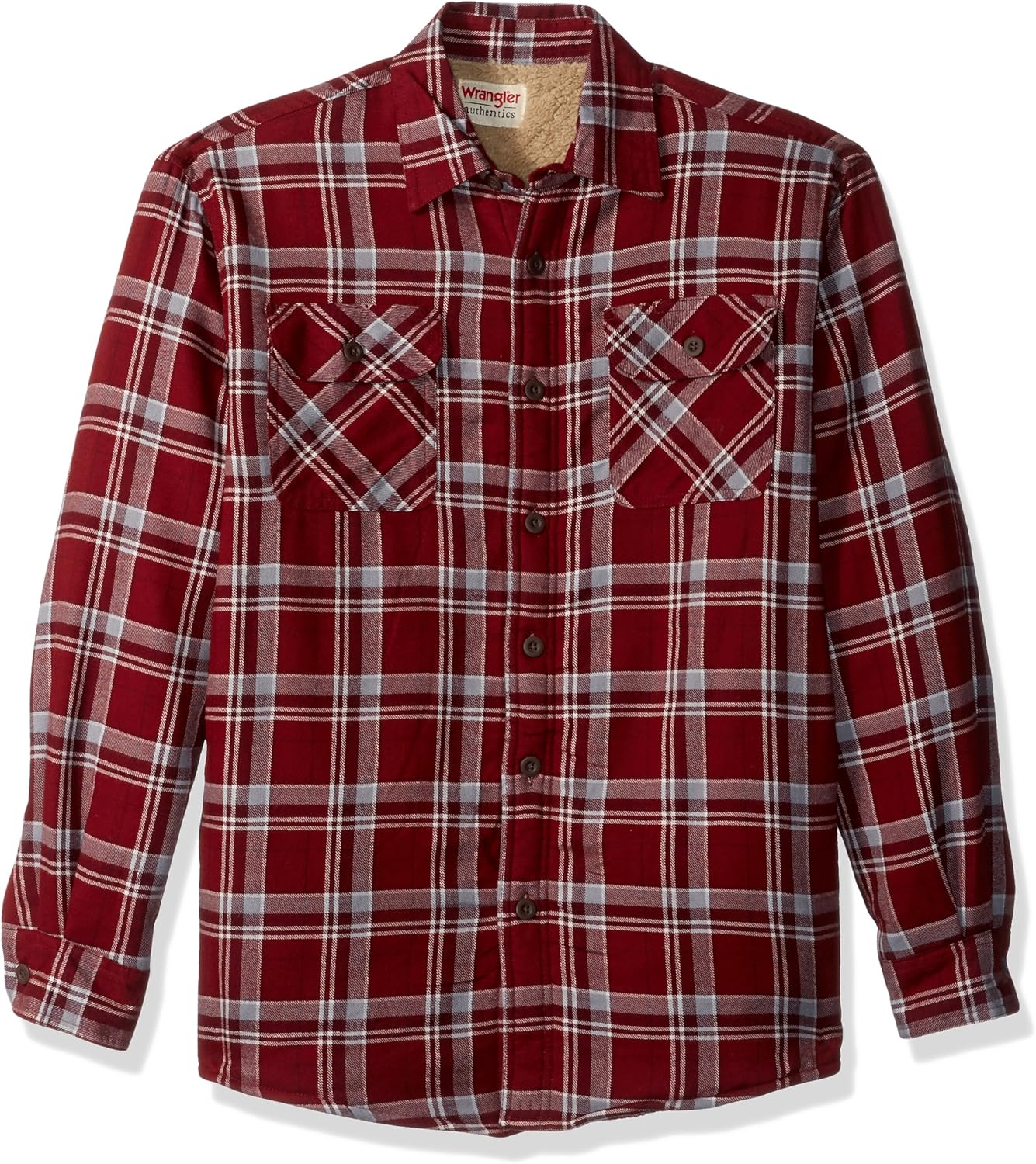 Wrangler Authentics Men's Long Sleeve Sherpa Lined Shirt Jacket