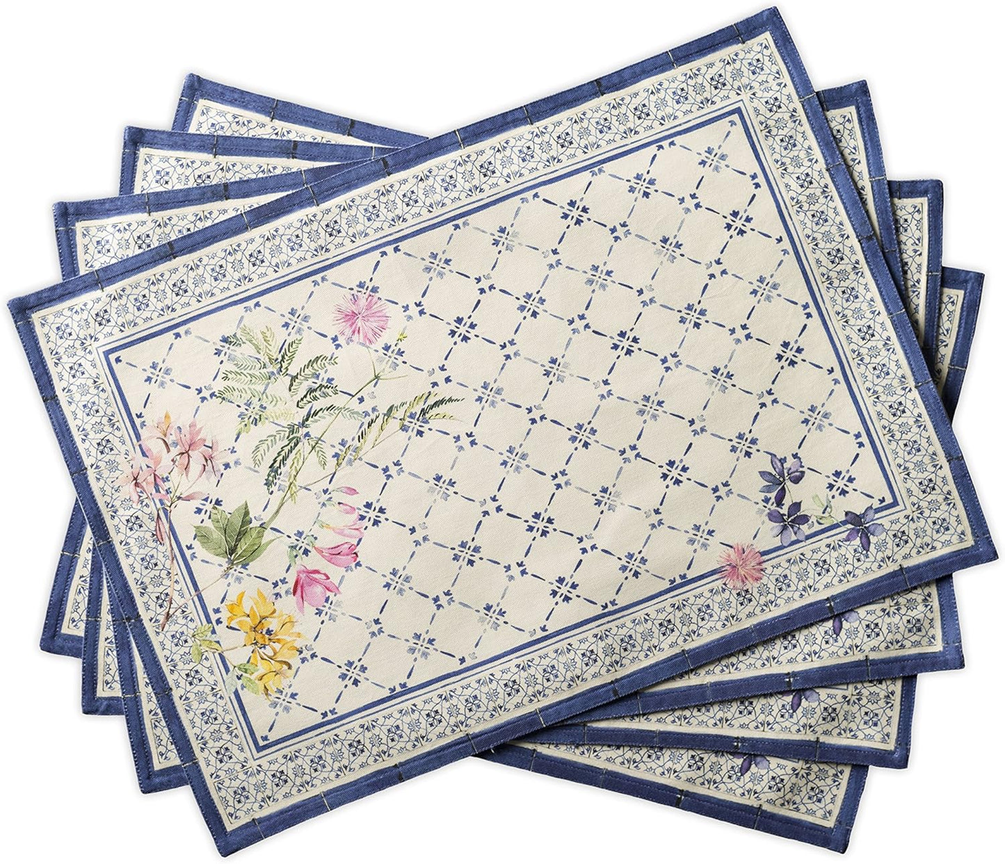 Maison d' Hermine Placemats Set of 4 Cotton Washable Table Mats