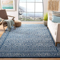 SAFAVIEH Tulum 9 ft Square Rug - Navy & Ivory Moroccan Boho