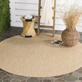 SAFAVIEH Courtyard Collection 7ft 1in Round Natural/Cream Mat