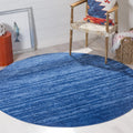 Adirondack 6 ft Round Light Blue Dark Blue Ombre Rug - Durable Comfort