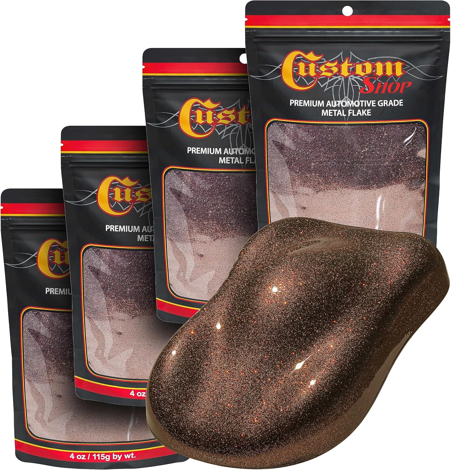 Custom Shop Metal Flake for Automotive Paint, Rootbeer 4oz Pack