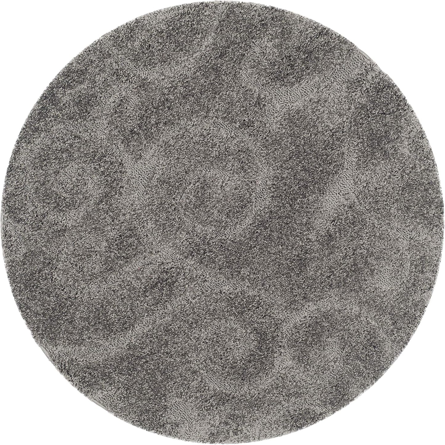 SAFAVIEH Florida Shag Collection Area Rug - 4ft Round, Grey