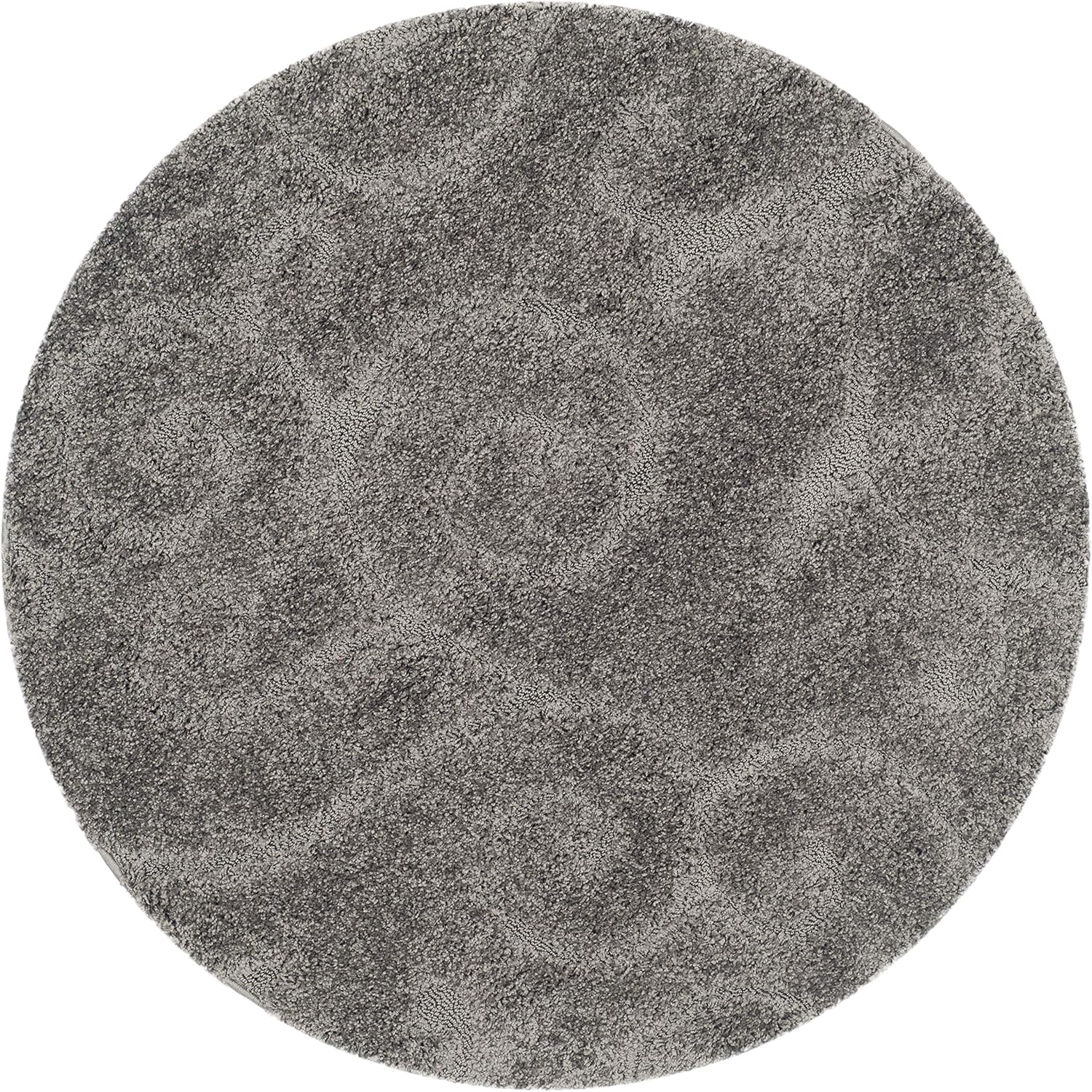 SAFAVIEH Florida Shag Collection Area Rug - 4ft Round, Grey