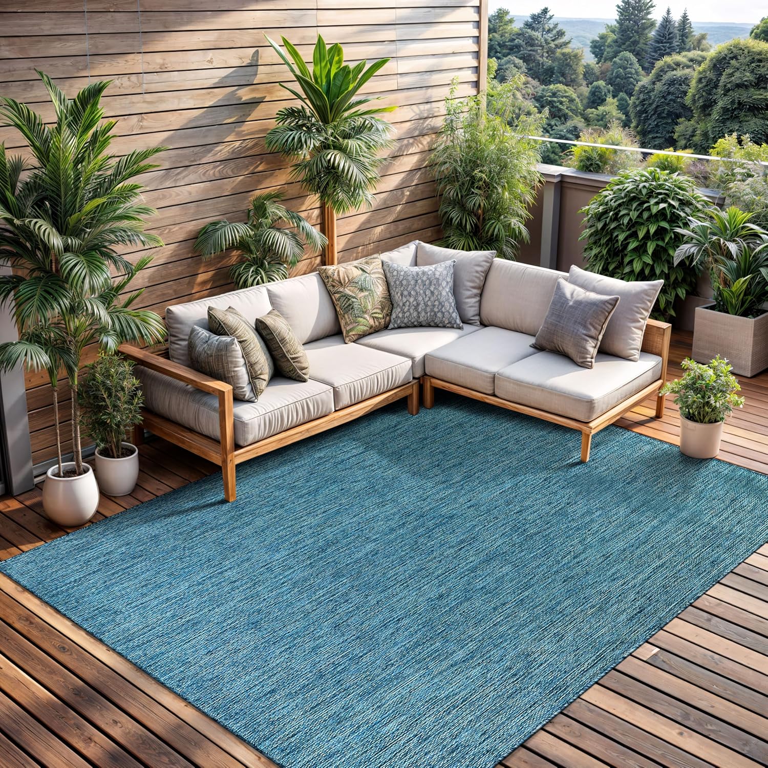 CAMILSON Outdoor Rug 9x12 - Modern Area Rugs for Patios