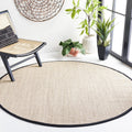 SAFAVIEH Area Rug 6ft Round Natural Fiber Sisal - Textured
