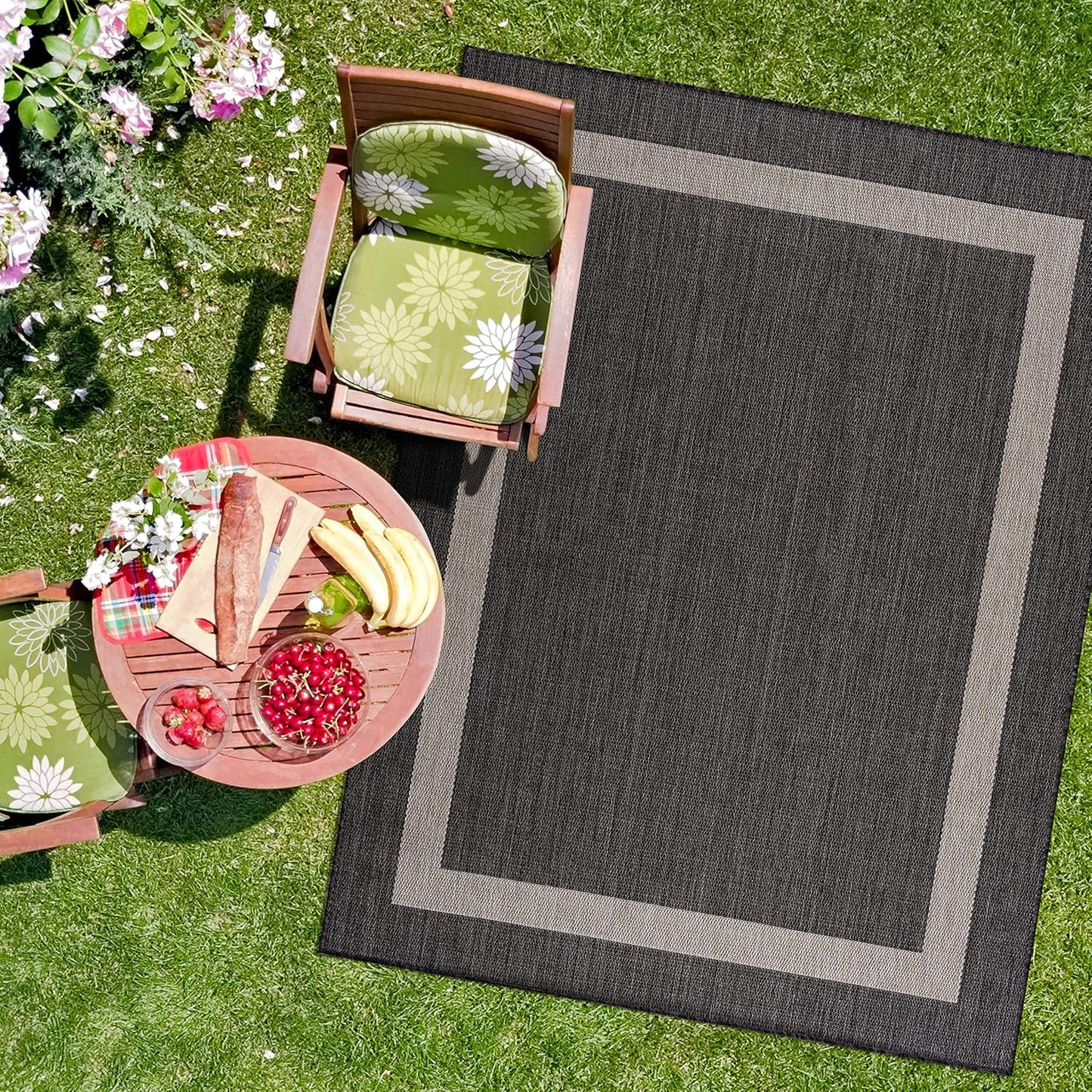 CAMILSON Outdoor Rug 9x12 - Durable Washable Area Carpet